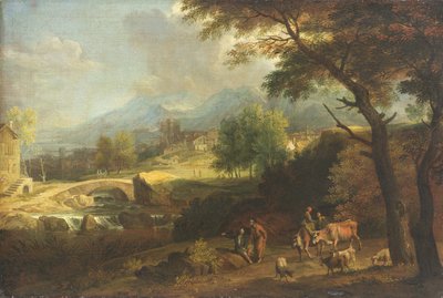 Shepherds in a Landscape by Joachim Franz Beich